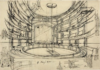 キングス・サーカスのための習作 作： Augustus Charles Pugin