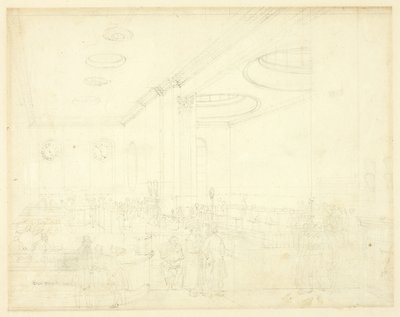 ロンドンの小宇宙』より「ロイド・ライセンス・ルーム」の書斎 作： Augustus Charles Pugin