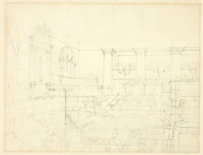 オールド・ベイリーのための習作（『ロンドンの小宇宙』より 作： Augustus Charles Pugin