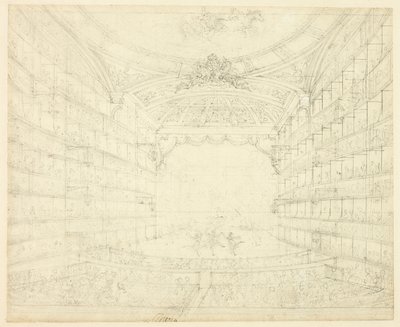 ロンドンの小宇宙からのオペラハウスのための習作 作： Augustus Charles Pugin