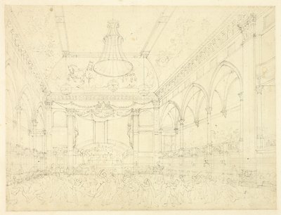 ロンドンの小宇宙より、パンテオン マスカレードの習作 作： Augustus Charles Pugin