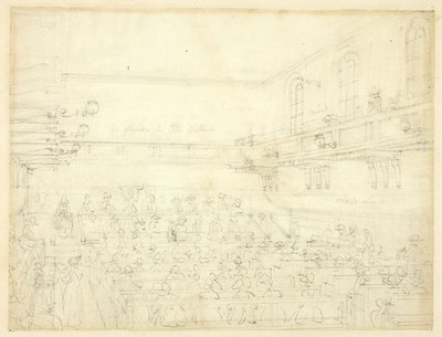 クエーカー教徒の集会のための書斎（ロンドンの小宇宙より 作： Augustus Charles Pugin