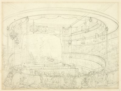 サドラーズ・ウェルズ・シアターのための研究 作： Augustus Charles Pugin