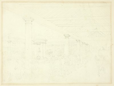 ロンドンの小宇宙』より、タッターソールの倉庫のための書斎 作： Augustus Charles Pugin