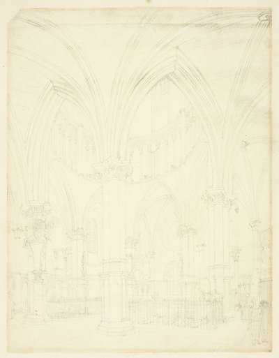 ロンドンの小宇宙からのテンプル教会のための研究 作： Augustus Charles Pugin