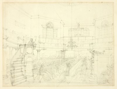 マグダレン・チャペルのための習作（『Microcosm of London』より 作： Augustus Charles Pugin