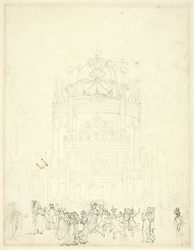 ヴォクスホール ガーデンのための研究 作： Augustus Charles Pugin
