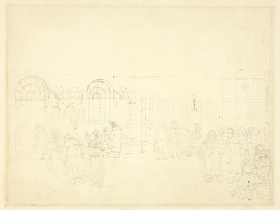 ロンドンの小宇宙より、ウォッチ ハウス、セント メアリー ル ボーンの習作 作： Augustus Charles Pugin