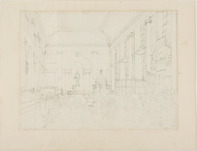 イングランド銀行、グレート ホールのための研究 作： Augustus Charles Pugin