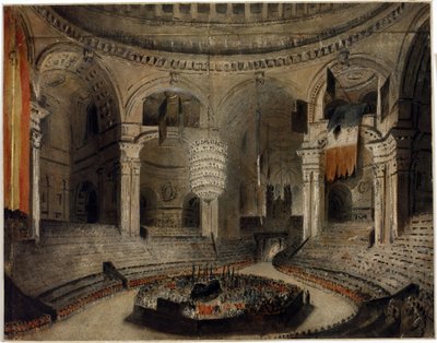 ホレイショ・ネルソン卿（1758-1805）の埋葬（イギリス・ロンドン、セントポール教会、1月9日 作： Augustus Charles Pugin