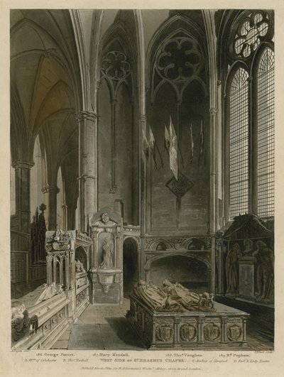 セントエラスムスチャペル、ウェストミンスター寺院、ロンドンの西側 作： Augustus Charles Pugin
