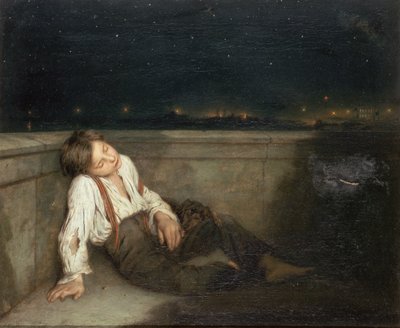 ロンドン橋のくぼみ (キャンバスに油彩) 作： Augustus Edward Mulready
