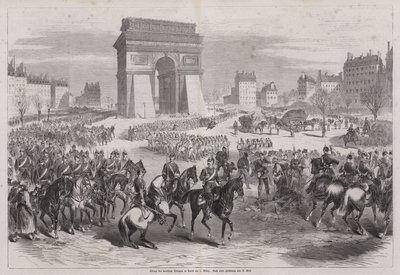 普仏戦争終結後、パリに入るドイツ軍 作： Augustus J. Beck