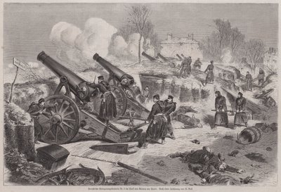 普仏戦争のパリ包囲戦の際、ル・ランシー公園に設置されたプロシア軍の砲台 作： Augustus J. Beck