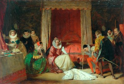 怒りのエリザベス女王 作： Augustus Leopold Egg