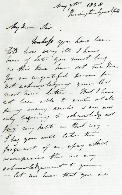 アウグストゥスウォールコールコットからの手紙、1838年5月7日1904 作： Augustus Wall Callcott