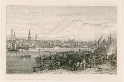 ニューロンドンブリッジの建設、1826年 作： Augustus Wall Callcott