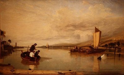 Dead Calm:カウズ・キャッスル沖のボート 作： Augustus Wall Callcott