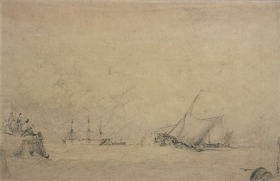 港の口のラガー作り（デッサン） 作： Augustus Wall Callcott