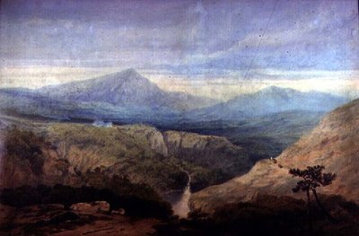 Mawddach River Valley：遠くにあるCader Idris 作： Augustus Wall Callcott