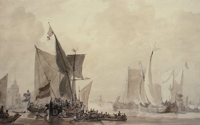 オランダ船積みの海のかけら（図面） 作： Augustus Wall Callcott