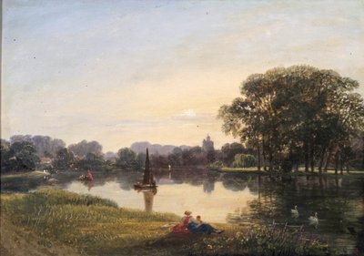 チズウィックの川、1800年頃 作： Augustus Wall Callcott
