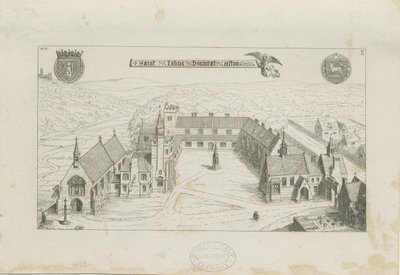 アルトン-聖ヨハネ修道院の外観：彫刻、1842年 作： Augustus Welby Northmore Pugin