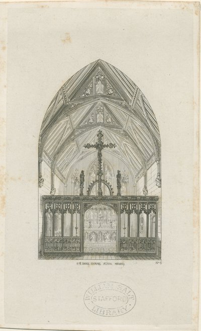 アルトン-聖ヨハネ修道院学校の内部：彫刻、nd [？1842]（印刷） 作： Augustus Welby Northmore Pugin