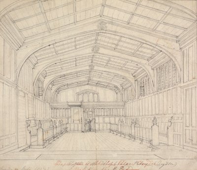 クロイドンの大司教の宮殿の礼拝堂: 東端からの眺め 作： Augustus Welby Northmore Pugin