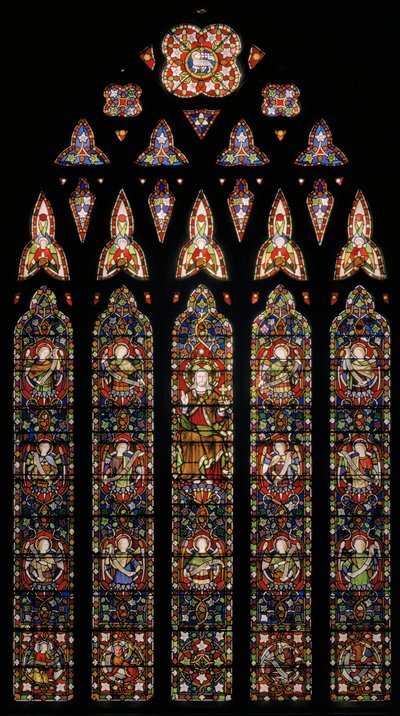 天使に囲まれたキリスト、1850年（ステンドグラス） 作： Augustus Welby Northmore Pugin
