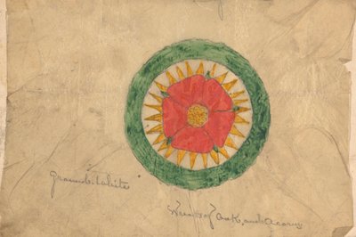 オークとどんぐりの花輪のデザイン、おそらくスピーカーの椅子のデザインに関連する 作： Augustus Welby Northmore Pugin