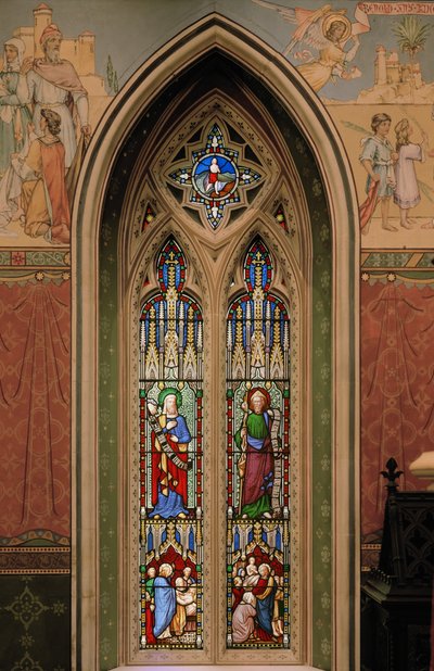 イライジャ、セントジェームスザグレート、ジョナ＆ザホエール、1850〜1852（ステンドグラス） 作： Augustus Welby Northmore Pugin