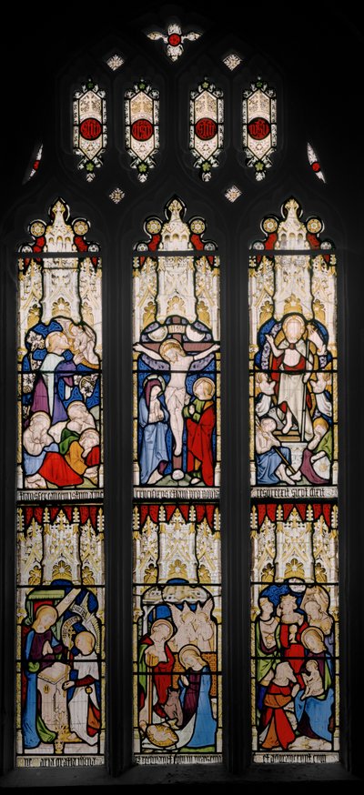 1851年のキリストと聖母マリアの生涯からのイベント（ステンドグラス） 作： Augustus Welby Northmore Pugin