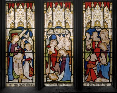 キリストの生涯と聖母マリアのイベント、詳細、1851年（ステンドグラス） 作： Augustus Welby Northmore Pugin