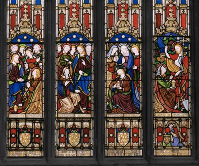聖マリアマグダレンの生涯のイベント、詳細、1848年（ステンドグラス） 作： Augustus Welby Northmore Pugin