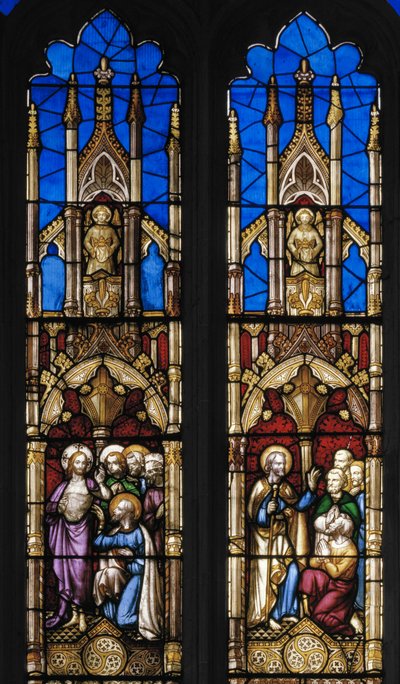 聖トーマス使徒の生涯の出来事、詳細、1843年（ステンドグラス） 作： Augustus Welby Northmore Pugin