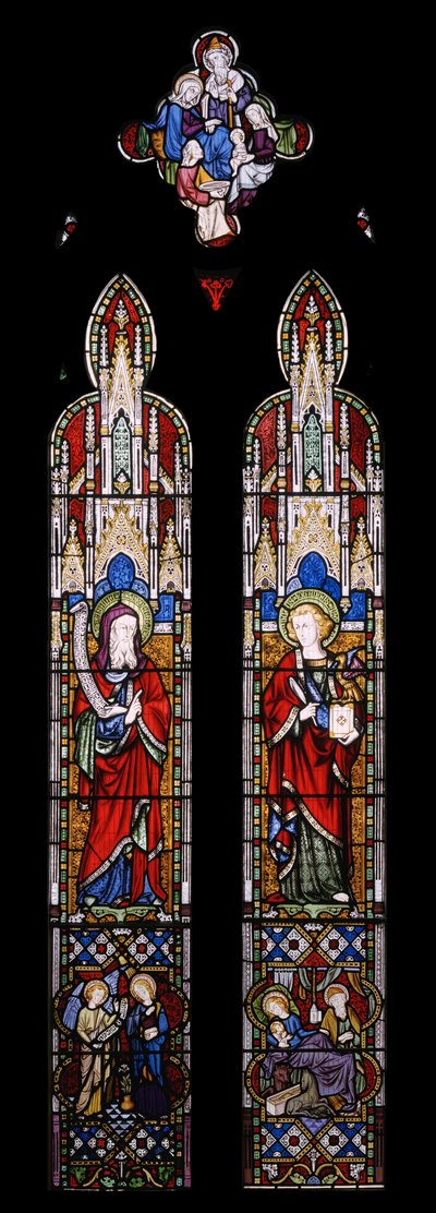 イザヤと聖ヨハネ伝道者、1850年（ステンドグラス） 作： Augustus Welby Northmore Pugin