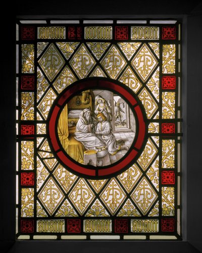 オランダ風ラウンデル付きライブラリウィンドウ、c.1844（ステンドグラス） 作： Augustus Welby Northmore Pugin