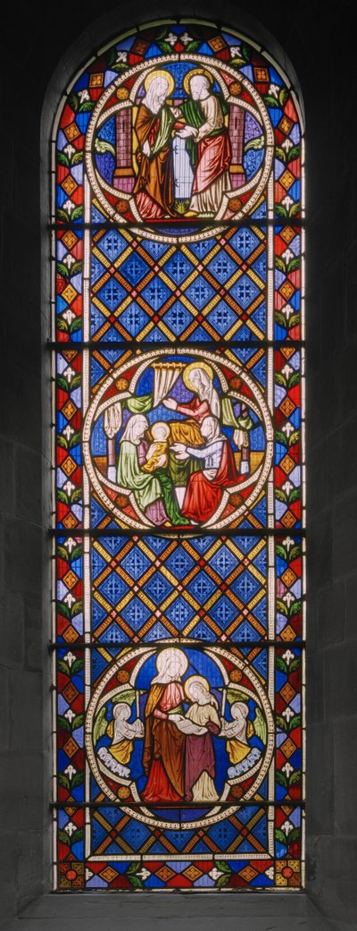 セントアンの生活、1848年（ステンドグラス） 作： Augustus Welby Northmore Pugin