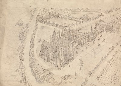 Esboço de uma igreja gótica e mosteiro 作： Augustus Welby Northmore Pugin