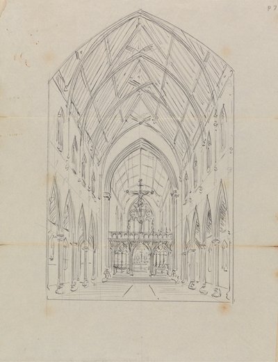 Esboço do interior de uma igreja gótica 作： Augustus Welby Northmore Pugin