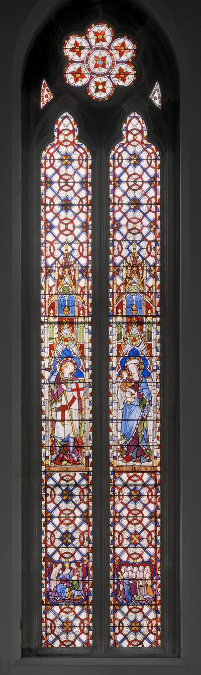 聖ジョージ、ヴァージン＆チャイルド、1850（ステンドグラス） 作： Augustus Welby Northmore Pugin