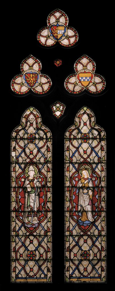 セントジョンオブビバリー＆セントエリザベスオブハンガリー、1849（ステンドグラス） 作： Augustus Welby Northmore Pugin