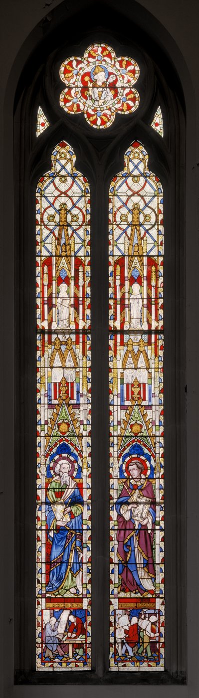 聖ルカとクレタ島の聖アンドリュー、1853年（ステンドグラス） 作： Augustus Welby Northmore Pugin