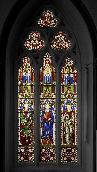 セントトーマス、セントジェームスザグレート、セントジェームスザレス、1849（ステンドグラス） 作： Augustus Welby Northmore Pugin