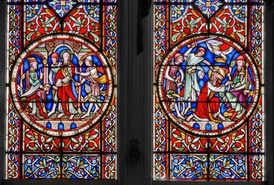 セントポールの生涯、セントジョージチャペル、詳細、1852年（ステンドグラス） 作： Augustus Welby Northmore Pugin