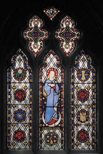 聖母マリア、1845年頃（ステンドグラス） 作： Augustus Welby Northmore Pugin