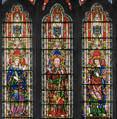 聖母マリアとキリスト、イーストウィンドウ、ディテール、1847-48（ステンドグラス） 作： Augustus Welby Northmore Pugin