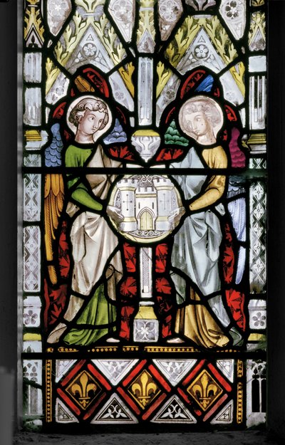 聖母とキリスト、彼女の人生の場面、詳細、1851年（ステンドグラス） 作： Augustus Welby Northmore Pugin