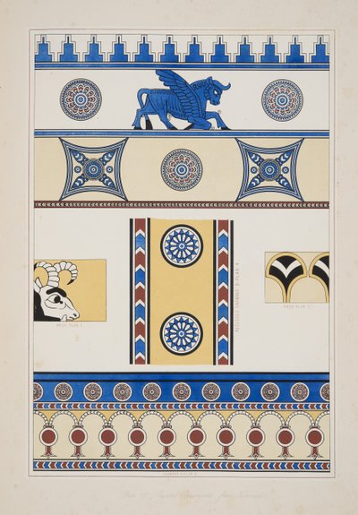 Nimroud、Ninevehの記念碑、パブからの塗られた装飾品。 1849 作： Austen Henry Layard